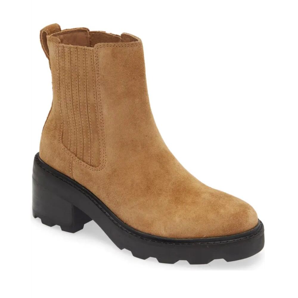 Madewell Gwenda Platform Ankle Boot Toffee Tan Suede Leather 6